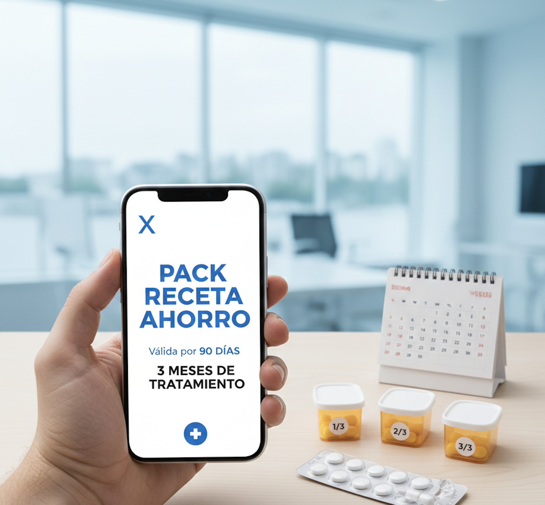 Pack Receta Ahorro para 90 días de tratamiento médico online en Chile.